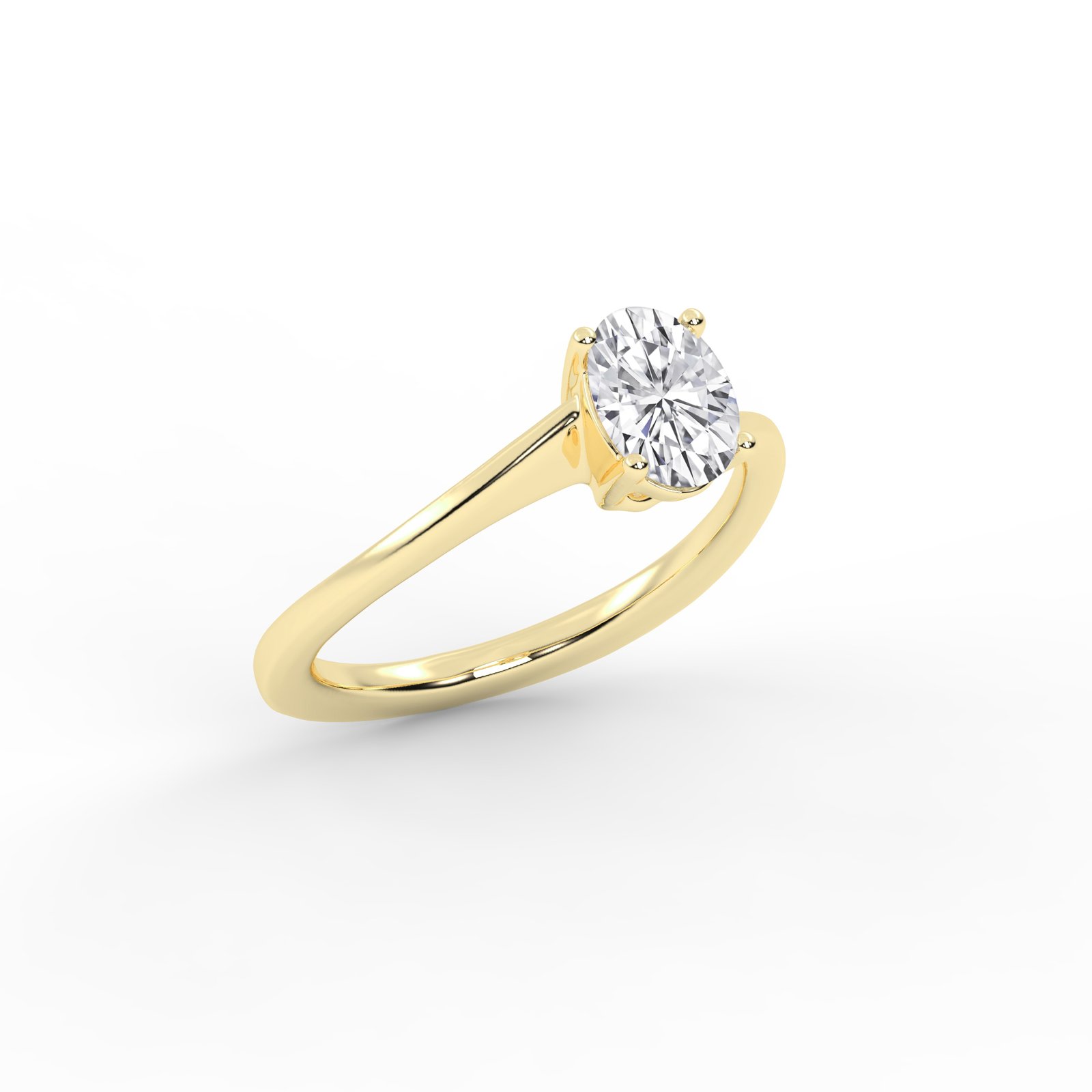 Solitaire 1 CT Oval Cut Lab Grown Engagement Diamond Ring With IGI Certified Diamond