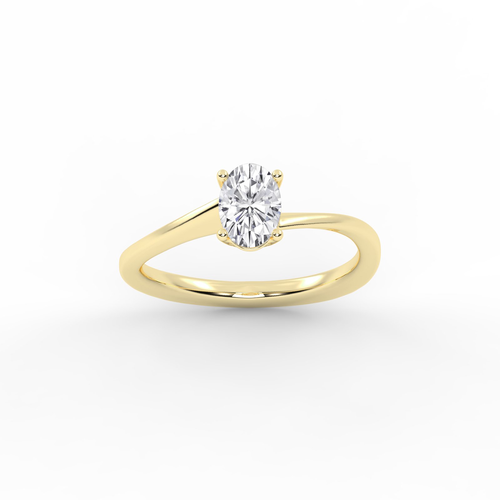 Solitaire 1 CT Oval Cut Lab Grown Engagement Diamond Ring With IGI Certified Diamond