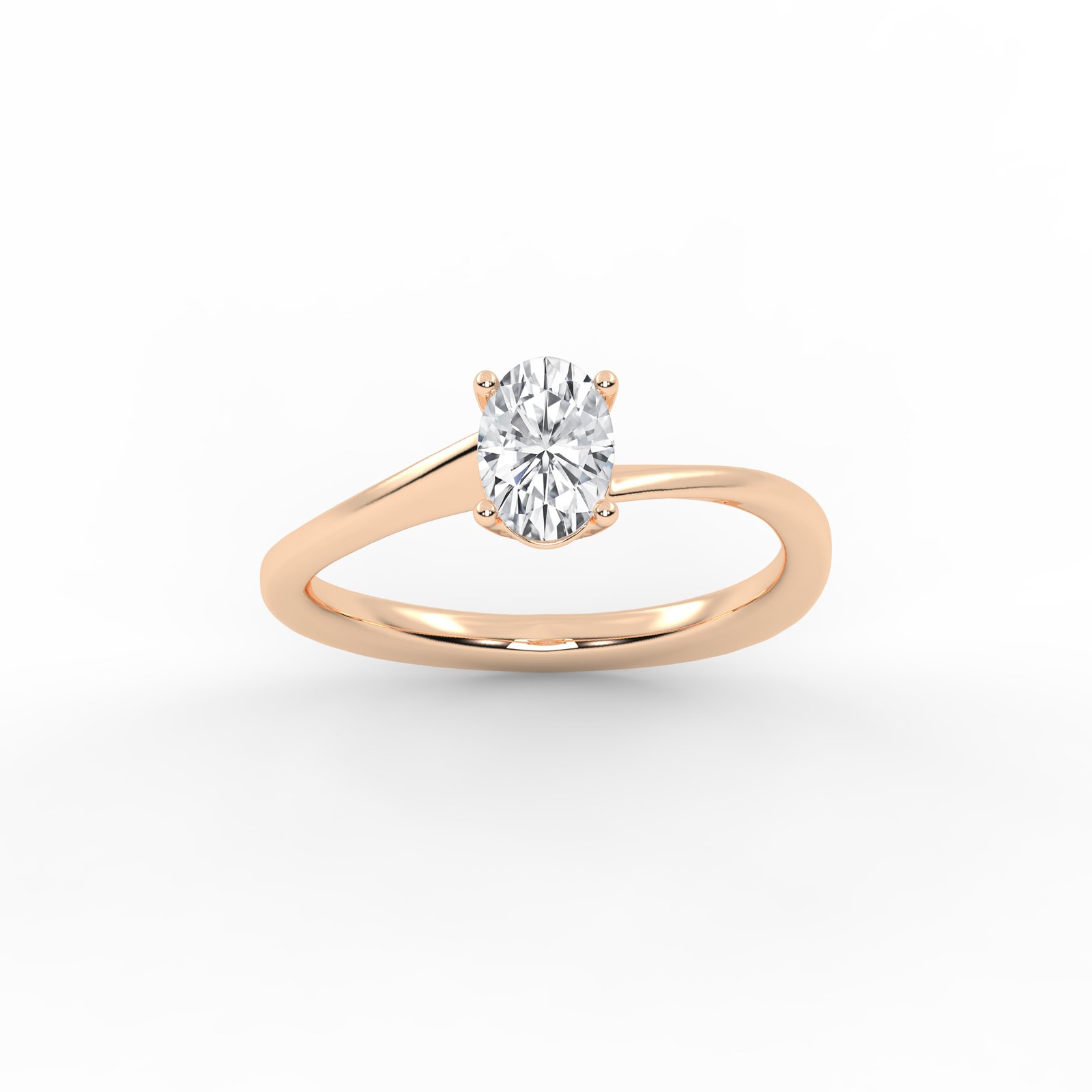 Solitaire 1 CT Oval Cut Lab Grown Engagement Diamond Ring With IGI Certified Diamond